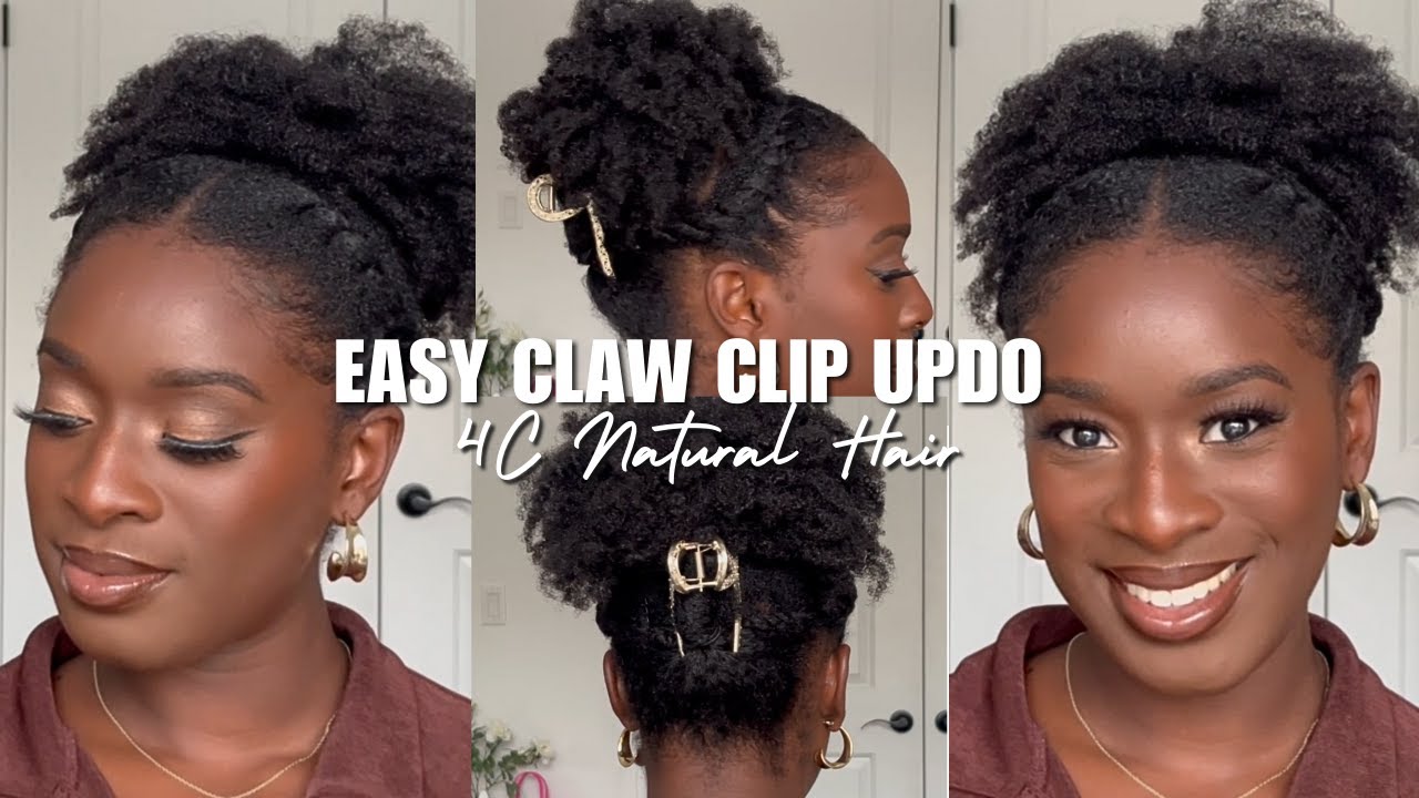 HOW TO: EASY & Elegant Claw Clip Hairstyle on 4c Natural Hair (Beginner-friendly!)