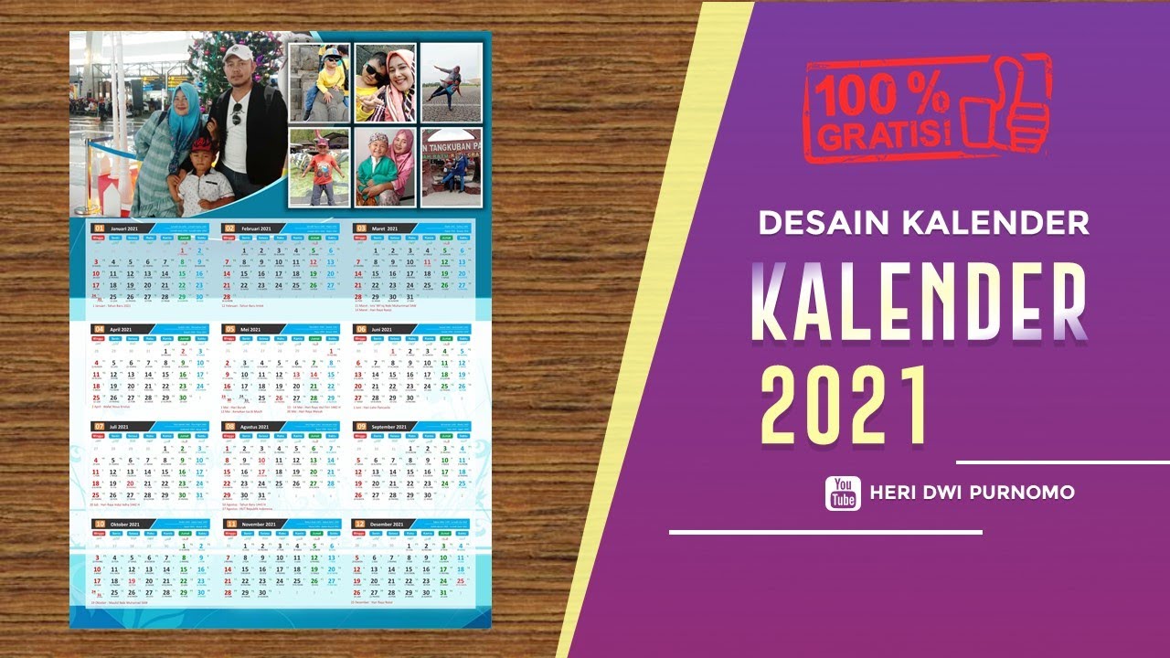 Desain Kalender 2021 Youtube
