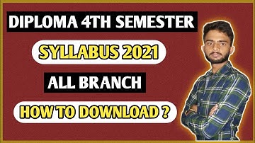 Diploma 4th Semester Syllabus 2021 | Jharkhand polytechnic 4th semester syllabus /All branch 4th sem