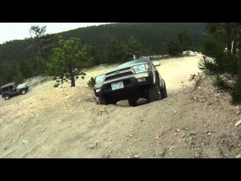 Rod's 4Runner on a rock outside the quarry at Mood...
