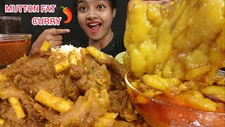 ASMR:🔥 MUTTON CHAMPARAN CURRY,OILY MUTTON FAT CURRY WITH RICE 🤤 FOOD EATING VIDEOS 😋 BIG BITES🌶️