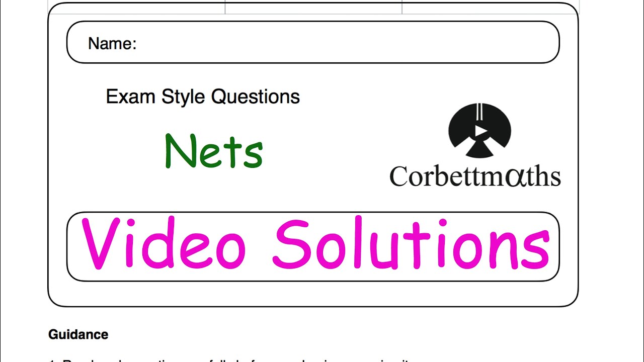 Nets Practice Questions – Corbettmaths