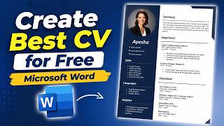 Create Best CV for Free in MS Word | Best CV Format 2026