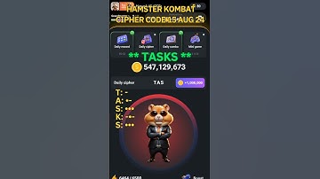 Hamster Kombat Daily Cipher Code 15 AUG I GET 1M Coins #hamsterkombat #hamsterkombatciphercode 🐹�