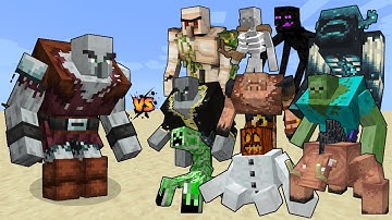 Mutant Pillager vs Mutant Mobs in Minecraft - Minecraft Mob Battle