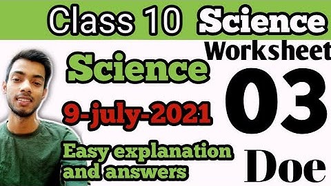 Class 10th Science worksheet 3 in English  09-07-21 worksheet 3 class10 Science | excellent learning