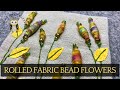 Rolled Fabric Bead Flower Embroidery - A Good Project For Scrap Fabric
