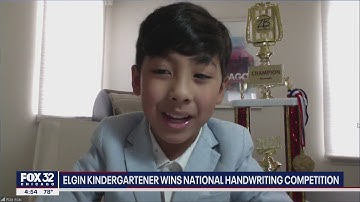 Illinois 6-year-old wins national handwriting competition