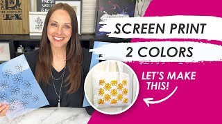 How To Screen Print Layered Colors | Ikonart Stencil + Vectr | Retro Flower Tote Bag