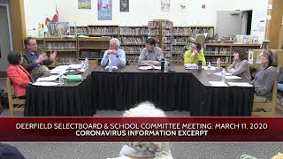 Deerfield Elementary School Committee Meeting - March 11, 2020: Coronavirus informtion excerpt