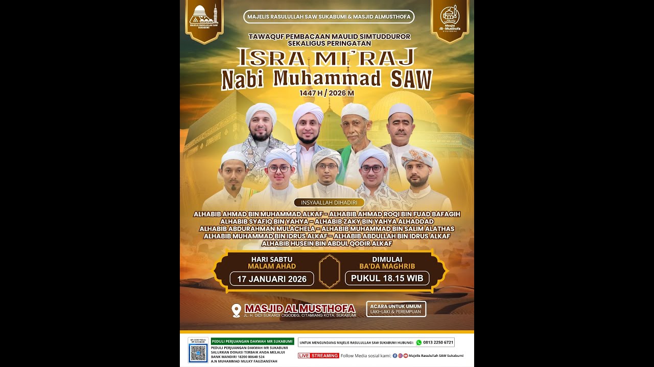 🔴LIVE Peringatan Isra' Mi'raj || Sekaligus tawaquf pembacaan Maulid Simtudduror || 17/01/26