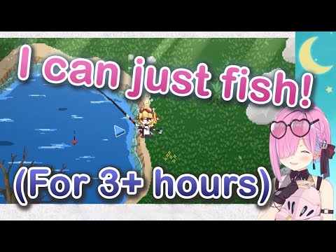 Luna gets hooked on fishing in Holo House for over 3 hours.