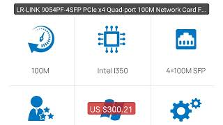 LR-LINK 9054PF-4SFP PCIe x4 Quad-port 100M Network Card Fiber ... — Best Buy 2026 | Great Quality!