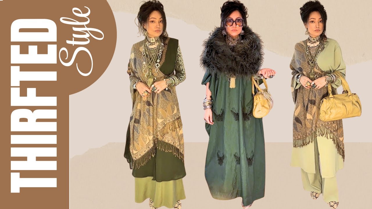 Я превратила купленные в секонд-хенде кафтаны в роскошные наряды (в стиле максимализма и бохо).