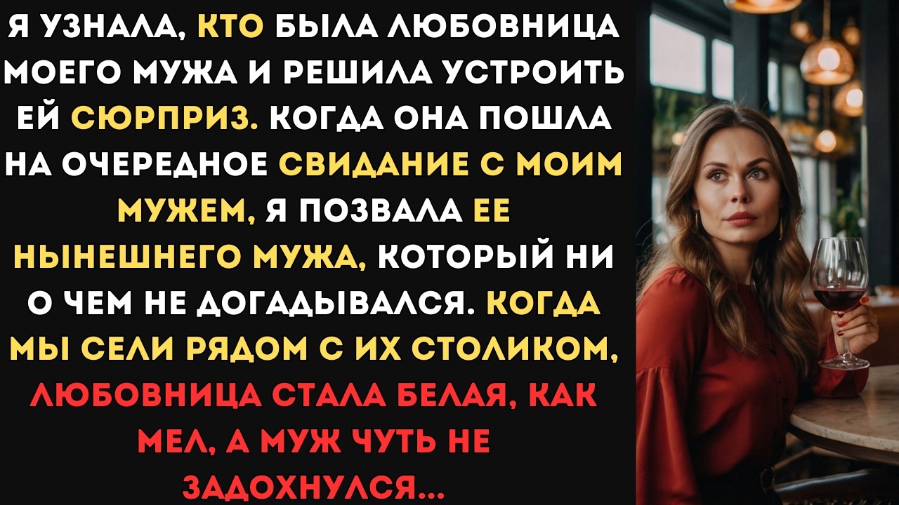 Я узнала, кто была любовница мужа и решила устроить сюрприз. Позвала на их свидание мужа любовницы..