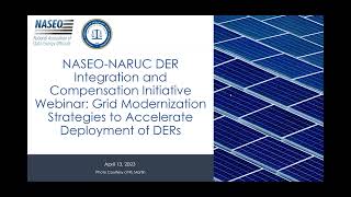 Details NASEO-NARUC DER Integration and Compensation Initiative Webinar News