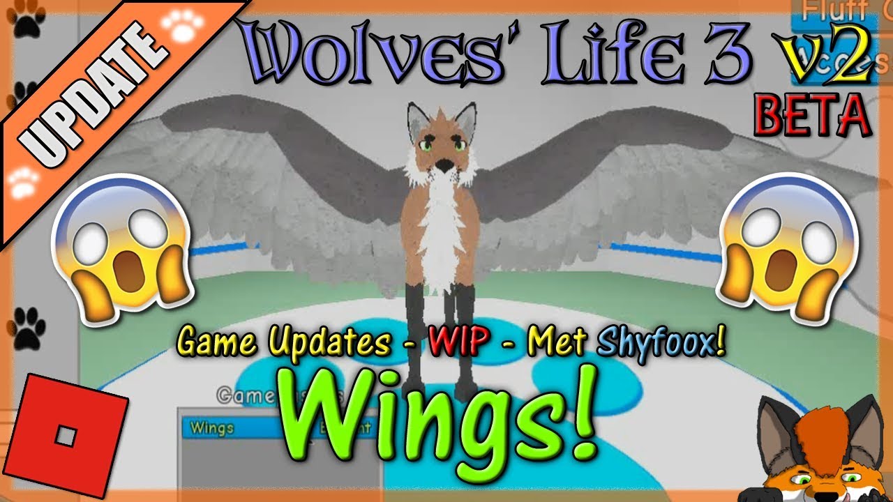 Roblox Wolves Life 3 V2 Beta Wings Are Out 23 Hd Youtube - how to make your own wolf wiv roblox wolves life 3