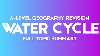A-Level Geography: The Water Cycle (Full Topic Summary)