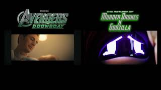 Avengers Doomsday And The Return Of Murder Drones X Godzilla Side By Side 