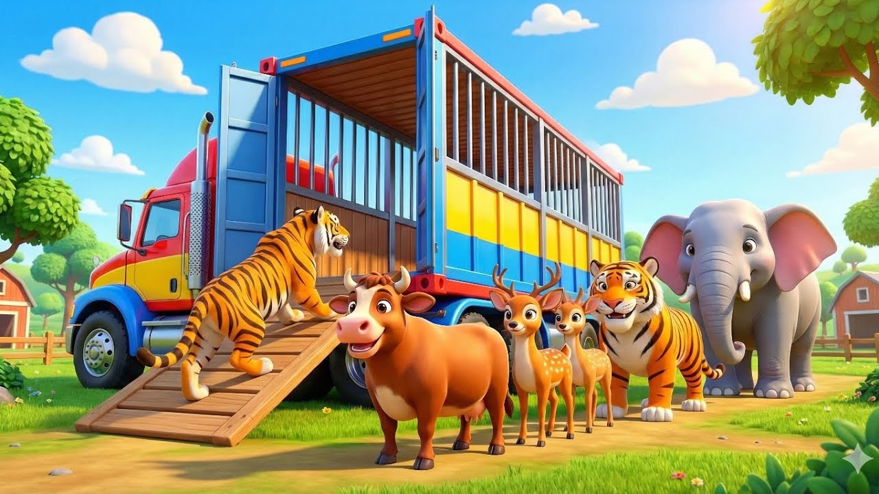 |Loading cow deer tiger and elephant to my big truck and transporting them to the location |😨