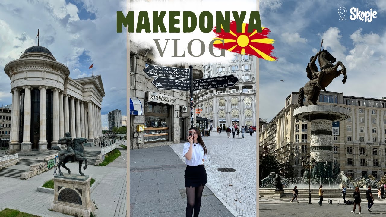Üsküp’te İlk Gün 🇲🇰 | Heykeller Şehri, Tarihi Taş Köprü, Türk Çarşısı, Ünlü Balkan Köftesi 🍽️🏛️ Ep.1
