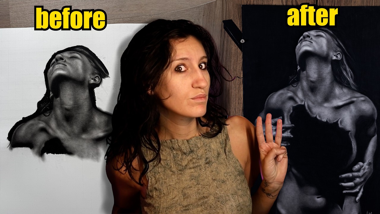 Finishing a drawing I ignored for 2 months in just 3 days - YouTube