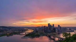 Timelapse of Pittsburgh sunrise - April 30th, 2024