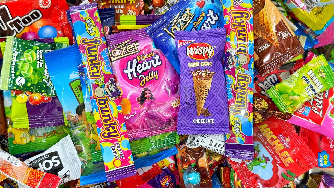 Chocolate Wispy Mini cone opening | Yummy Rainbow surprise candies, chocolates & lollipops unpacking