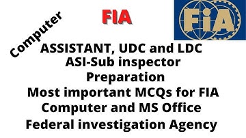 Important Computer Mcq For FIA Test| Computer Hardware Components Mcqs For FIA Test | FIA Jobs 2021