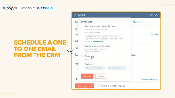 How to schedule a one to one email from the CRM in HubSpot