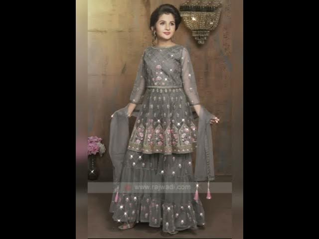 Latest Kids Gharara Sharara Suit Design Ideas For Weddings   New Kids Lawn Suit Design 2022/23