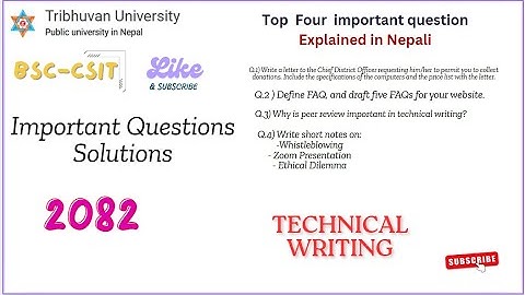 Technical Writing Important questions 2082 Part-2 || #importantquestions #bsccsit6thsem