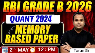 RBI Grade B 2026 Notification Out | Quant 2025 Memory Based Paper | RBI Quant Preparation Strategy