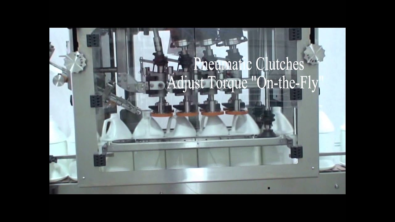 ACASI Machinery Inline Capper (TruCap-8) with Vertical Cap Feeder - YouTube