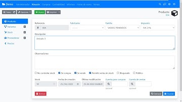 FacturaScripts Familias y Productos