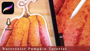 Pumpkin Watercolor Tutorial // FREE BRUSHES // Watercolor for Procreate Tutorial