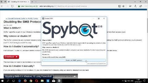 Spybot : Using the Disable SMBv1 Tool