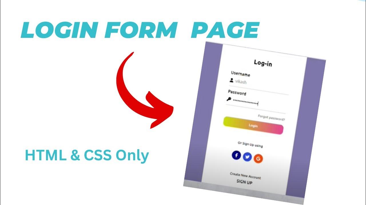 How To Create Login Form using HTML and CSS | Vikash Speaks. - YouTube