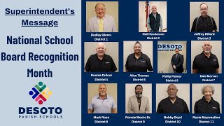 Superintendent Message School Board  Recognition Month 2025