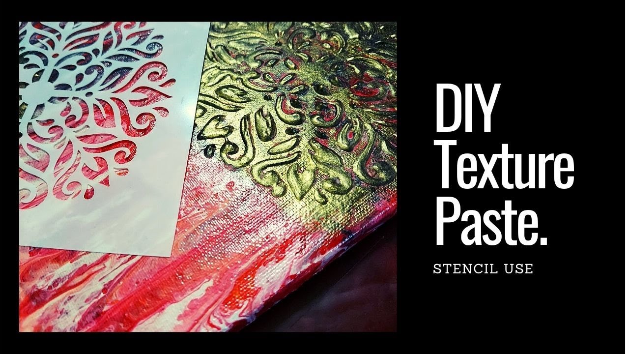 How to use stencil for acrylic pour paintings? DIY homemade texture