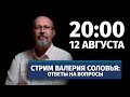 Стрим Валерия Соловья. Ответы на вопросы. 12 августа, 20:00 (по МСК)