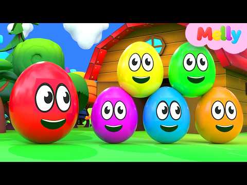रंग और गिनती सीखने का गाना | फ़ार्म पर रंग- | Colorful Eggs on the Farm | Melly Hindi Rhymes