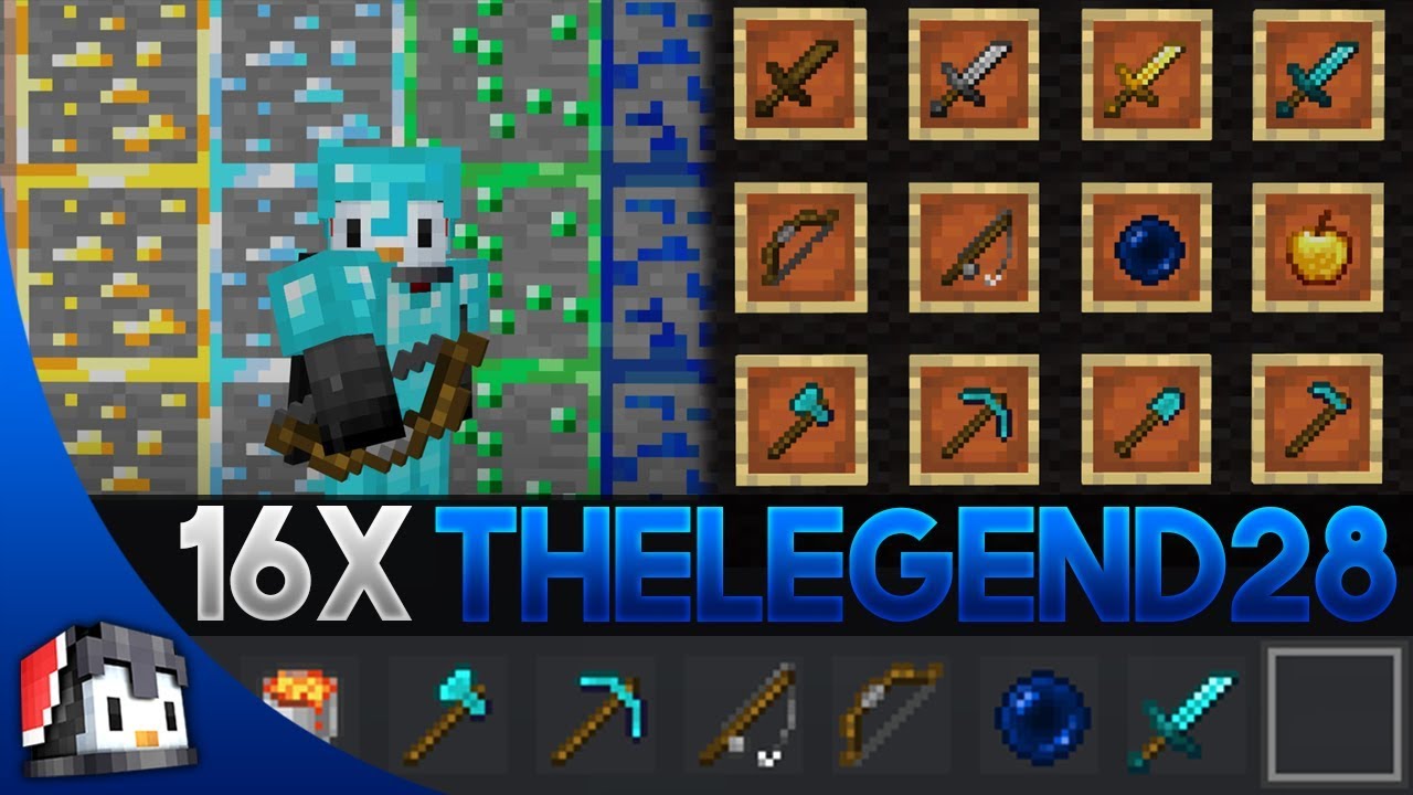 TheLegend28 [16x] MCPE PvP/UHC Texture Pack (FPS Friendly) - YouTube