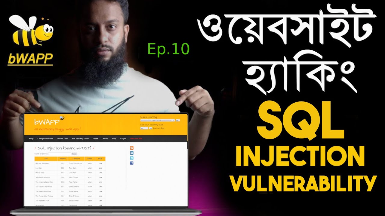 (bWAPP) Website Hacking Ethically Ep.10 - SQL Injection (POST) | Web ...