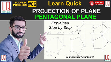 Projection of Planes | Pentagon | Engineering Drawing | Tutorial | Learn Quick | By Sheriff