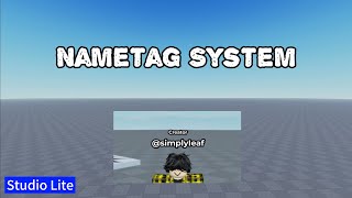 Nametag System | Studio Lite Tutorial