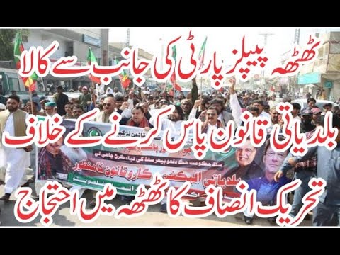 PTI Protests in Thatta Against PPP's Passing of black local body law