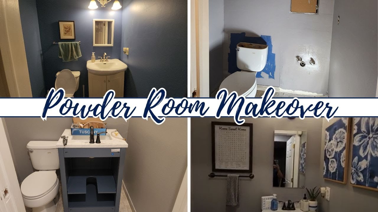 DIY Half Bathroom Makeover | Powder Room Makeover - YouTube