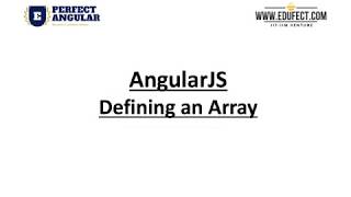 Edufect : Perfect Angular : Defining a JavaScript Array