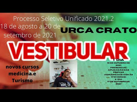 VESTIBULAR MEDICINA E TURISMO NA URCA 2021.2 INSCRIÇÕES  18 A 20 DE AGOSTO!